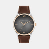Ascend Men Quartz Grey Dial Analog Leather Watch 25200453
