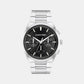 Distinguish Men Quartz Black Dial Chronograph Stainless Steel Watch 25200459