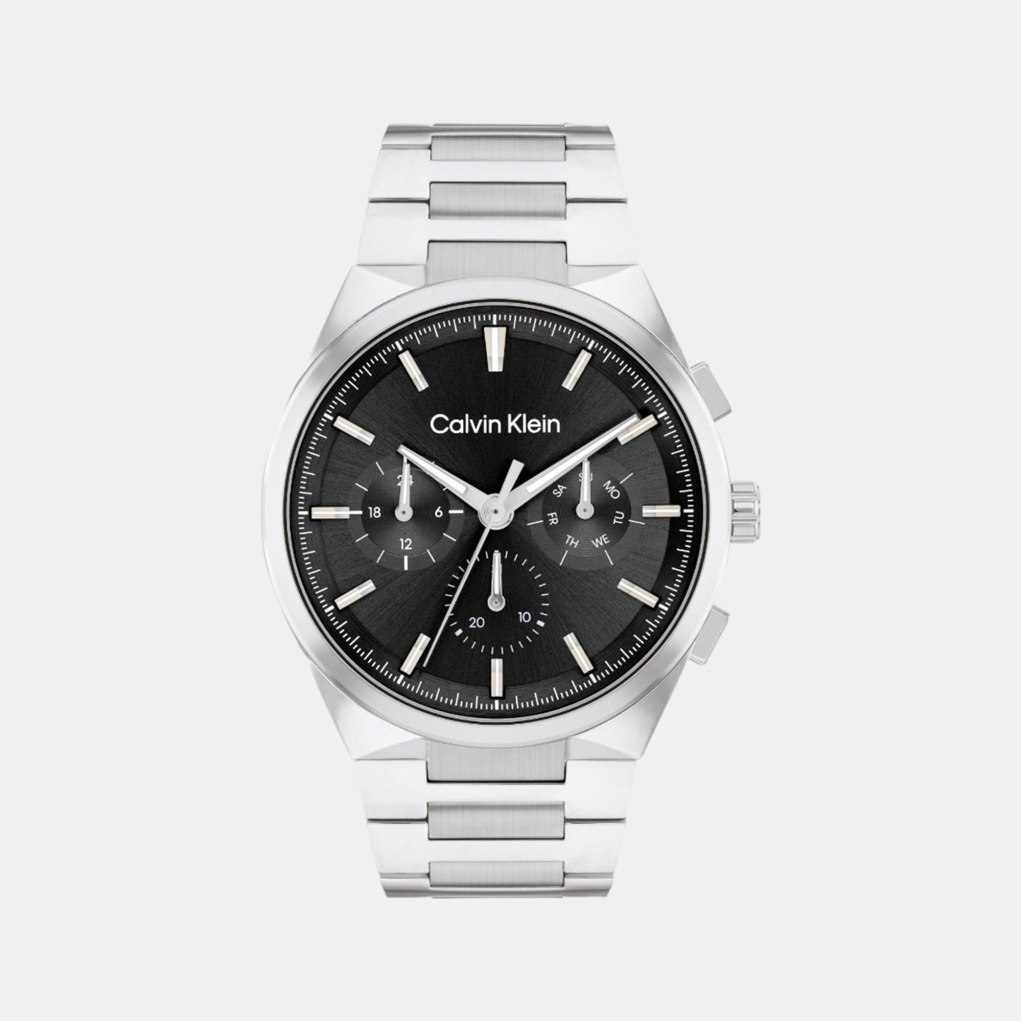 Distinguish Men Quartz Black Dial Chronograph Stainless Steel Watch 25200459
