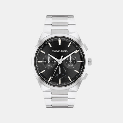 Distinguish Men Quartz Black Dial Chronograph Stainless Steel Watch 25200459