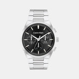 Distinguish Men Quartz Black Dial Chronograph Stainless Steel Watch 25200459