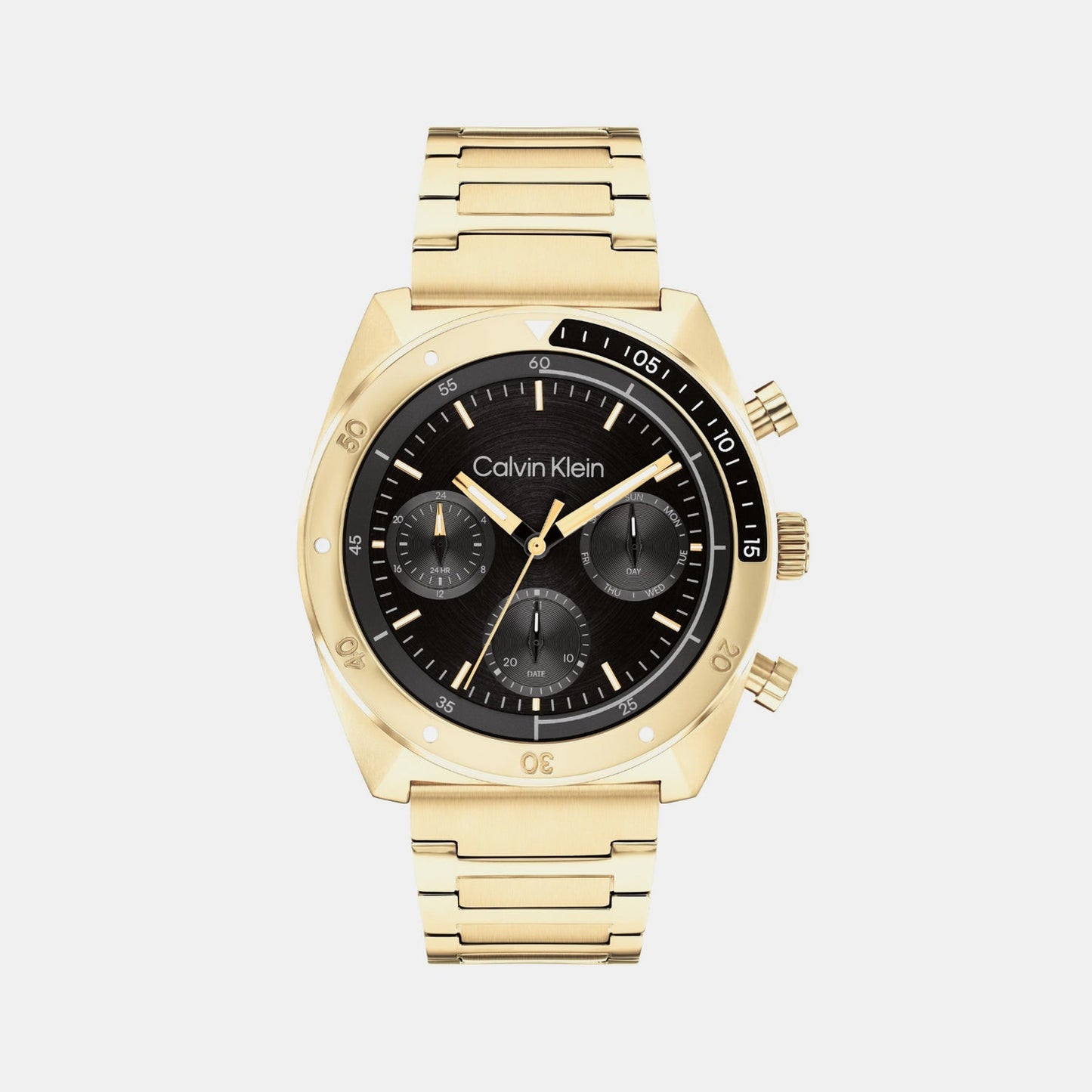 Ck Flex Men Quartz Black Dial Multi-Function Stainless Steel Watch 25200465