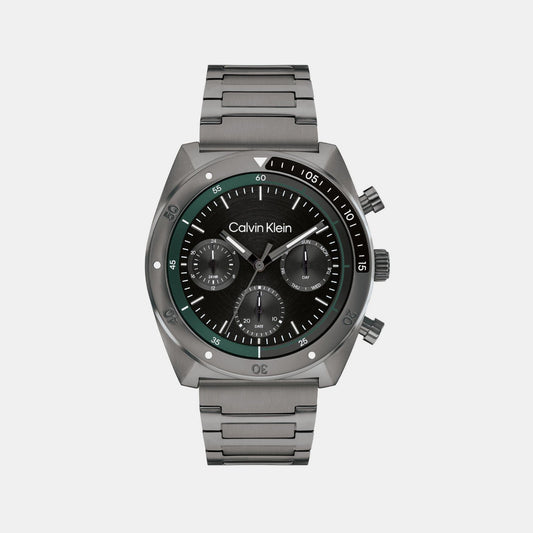 Ck Flex Men Quartz Black Dial Multi-Function Stainless Steel Watch 25200466