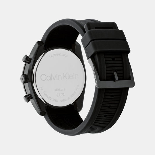Ck Flex Men Quartz Black Dial Chronograph Silicone Watch 25200467