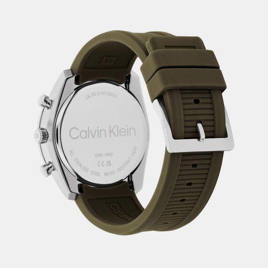 Ck Flex Men Quartz Grey Dial Chronograph Silicone Watch 25200469