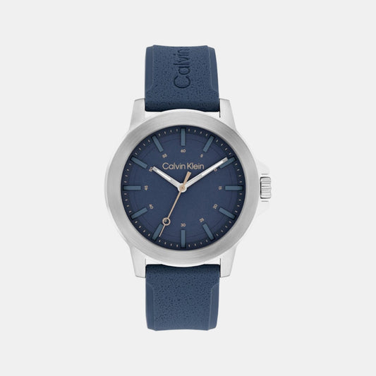 Ck Reset Men Quartz Blue Dial Analog Leather Watch 25200470