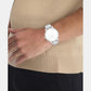 Linked Bracelet For Him Men Quartz White Dial Analog Stainless Steel Watch 25200477