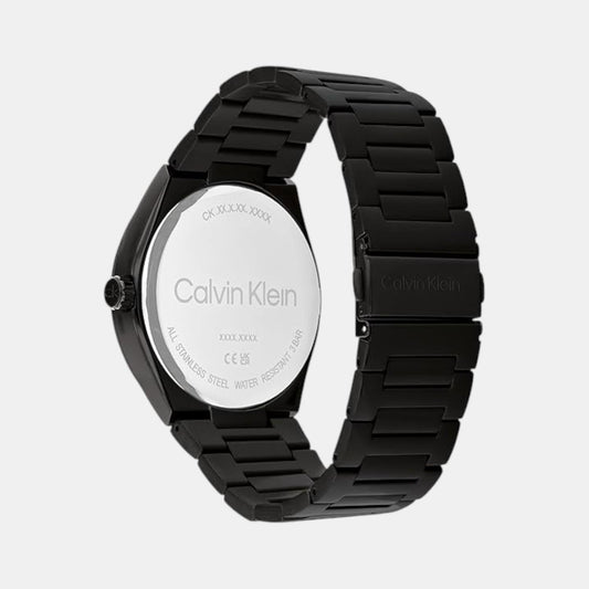 Distinguish Men Quartz Black Dial Analog Stainless Steel Watch 25200490