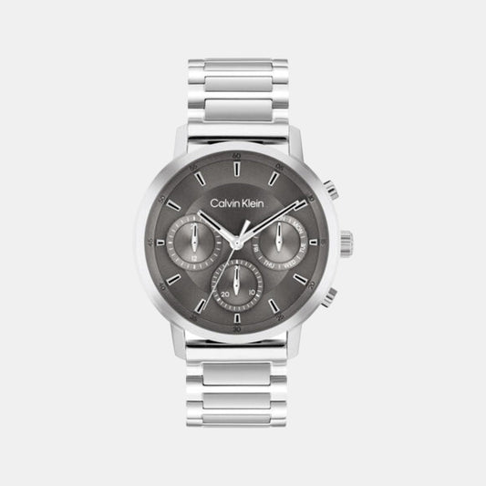 Gauge Men Quartz Grey Dial Multi-Function Stainless Steel Watch 25200493