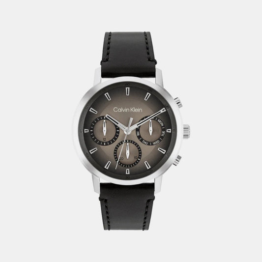 Gauge Men Quartz Brown Dial Multi-Function Leather Watch 25200496