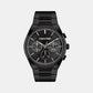Distinguish Men Quartz Black Dial Multi-Function Stainless Steel Watch 25200505