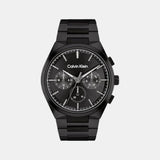 Distinguish Men Quartz Black Dial Multi-Function Stainless Steel Watch 25200505
