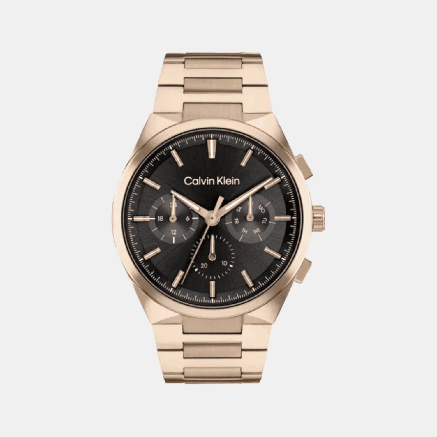 Distinguish Men Quartz Black Dial Multi-Function Stainless Steel Watch 25200506