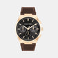Distinguish Men Quartz Black Dial Multi-Function Leather Watch 25200507