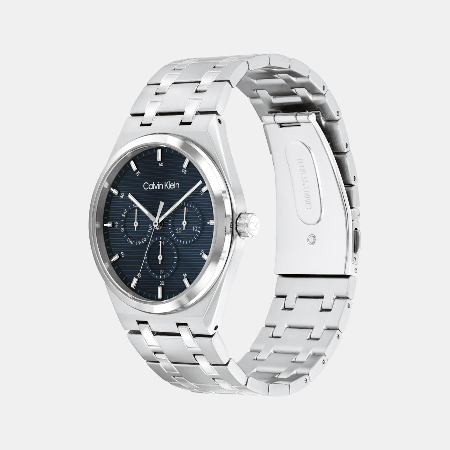 Ck Motion Men Quartz Blue Dial Multi-Function Stainless Steel Watch 25200520