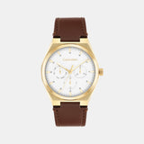 Ck Motion Men Quartz White Dial Multi-Function Leather Watch 25200523