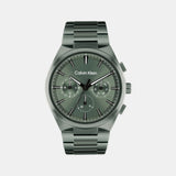 Distinguish Men Quartz Green Dial Multi-Function Stainless Steel Watch 25200535