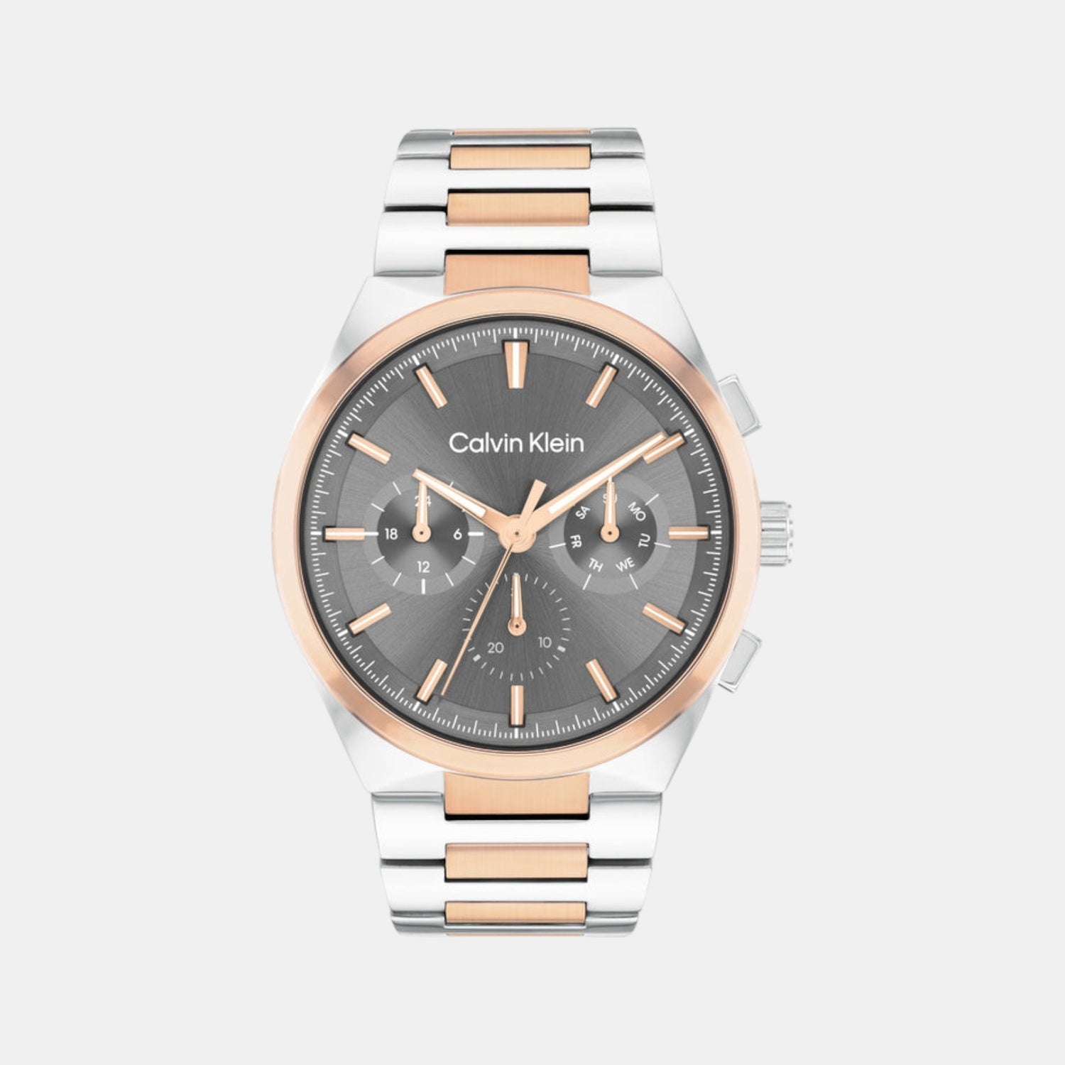Distinguish Men Quartz Grey Dial Multi-Function Stainless Steel Watch 25200536