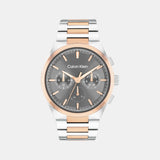 Distinguish Men Quartz Grey Dial Multi-Function Stainless Steel Watch 25200536