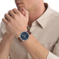 Tailored Men Quartz Blue Dial Analog Leather Watch 25200552