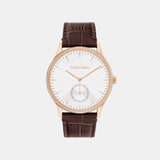 Ck Tailored Men Quartz Silver Dial Analog Leather Watch 25200553