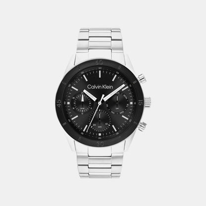 Performance Men Quartz Black Dial Analog Stainless Steel Watch 25200557