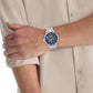 Men Quartz Blue Dial Analog Stainless Steel Watch 25200562