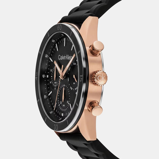Performance Men Quartz Black Dial Analog Silicone Watch 25200567