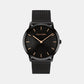 Exceptional Unisex Quartz Black Dial Analog Stainless Steel Watch 25300002