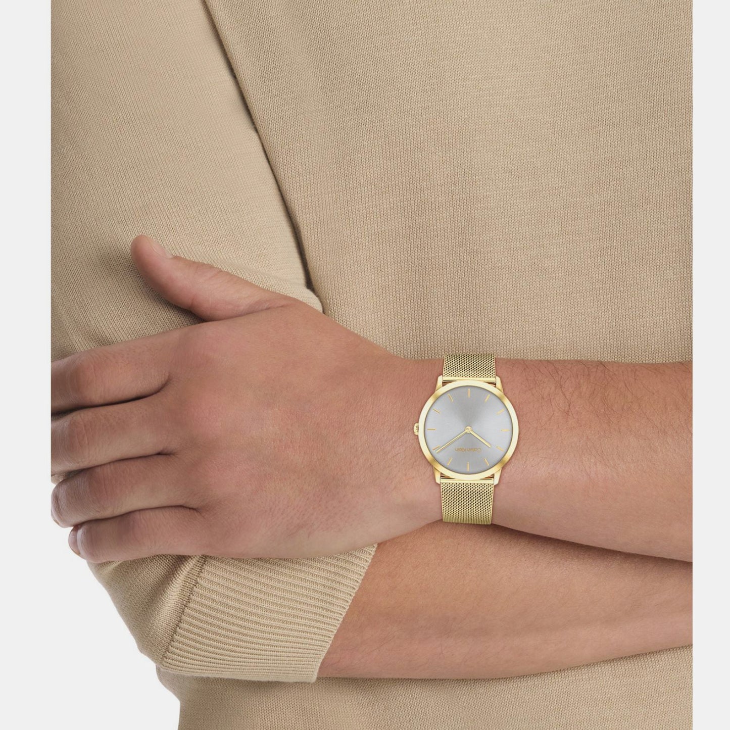Exceptional Unisex Quartz Grey Dial Analog Stainless Steel Watch 25300003