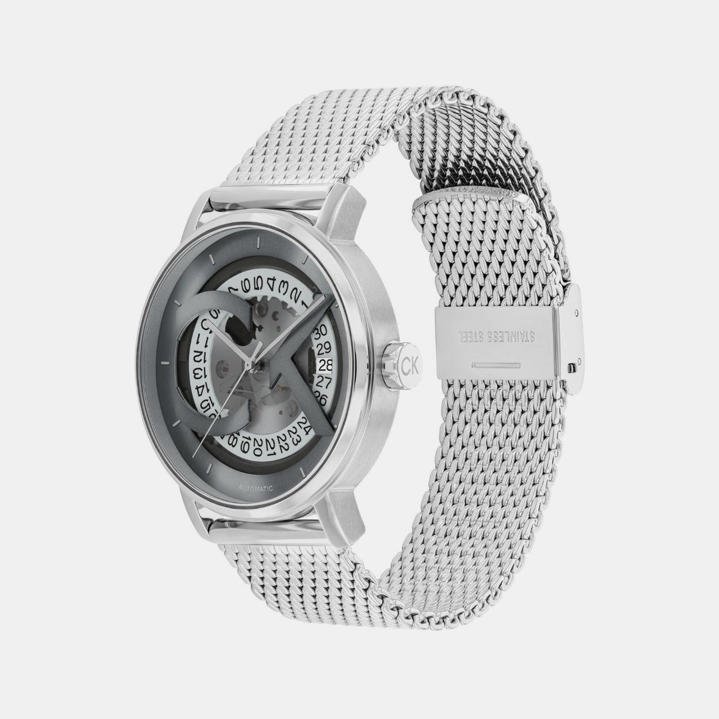 Iconic Men Automatic Grey Dial Analog Stainless Steel Watch 25300004
