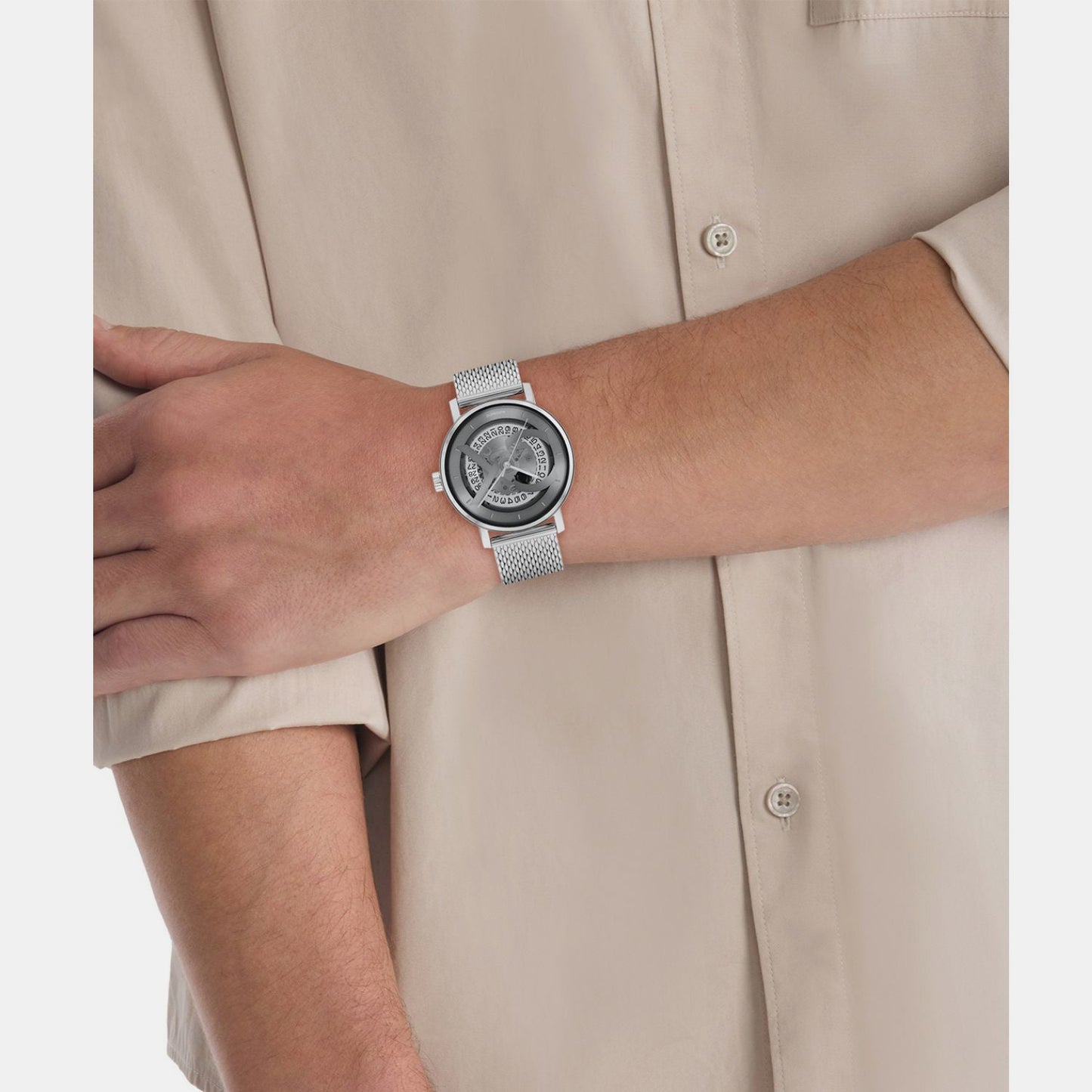 Iconic Men Automatic Grey Dial Analog Stainless Steel Watch 25300004