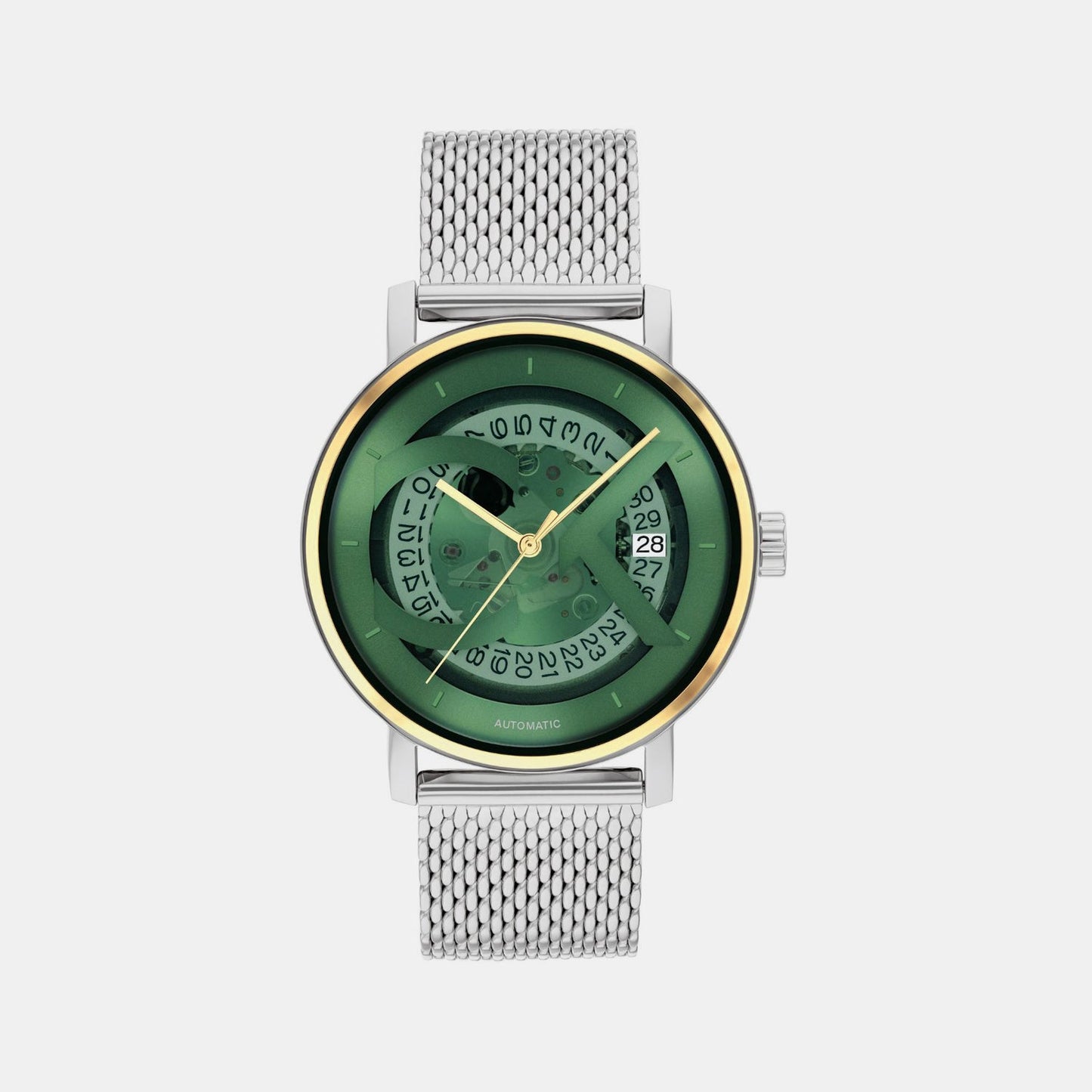 Iconic Men Automatic Green Dial Analog Stainless Steel Watch 25300005