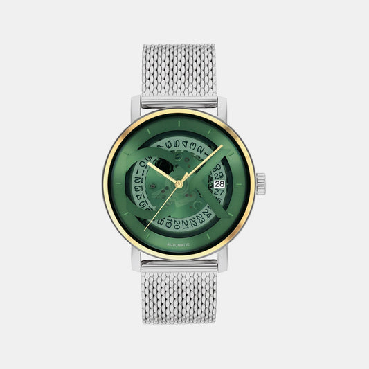 Iconic Men Automatic Green Dial Analog Stainless Steel Watch 25300005