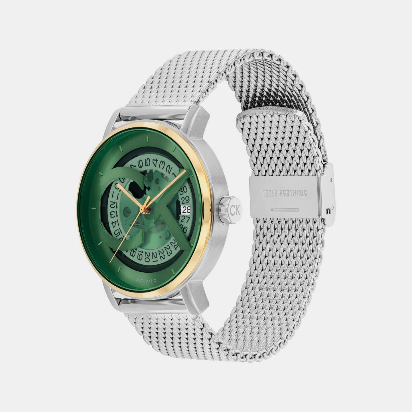 Iconic Men Automatic Green Dial Analog Stainless Steel Watch 25300005