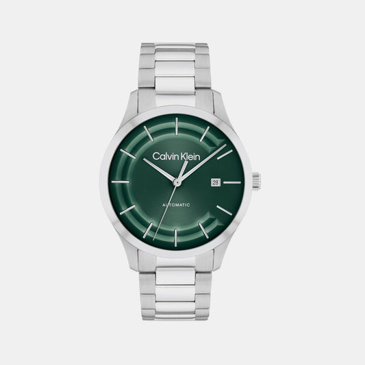 Ck Iconic Unisex Automatic Green Dial Analog Stainless Steel Watch 25300022