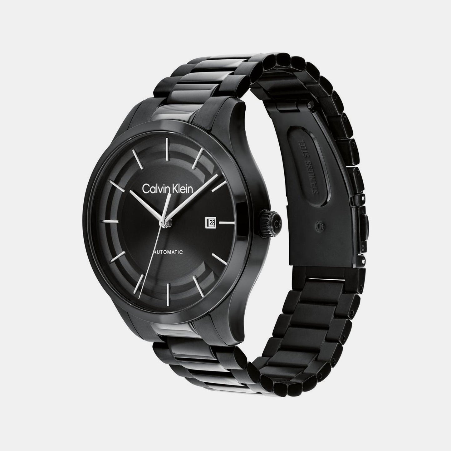 Ck Iconic Men Automatic Black Dial Analog Stainless Steel Watch 25300023