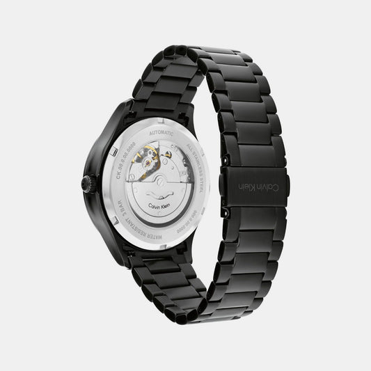 Ck Iconic Men Automatic Black Dial Analog Stainless Steel Watch 25300023