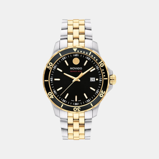 Series 800 Men Quartz Black Dial Analog Stainless Steel Watch 2600182