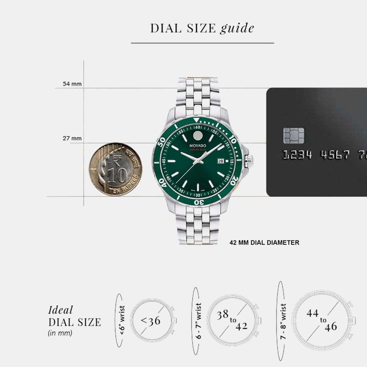 Series 800 Men Quartz Green Dial Analog Stainless Steel Watch 2600184
