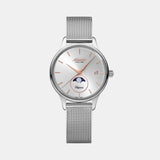 Elegance Moonphase Women Quartz Silver Dial Analog Mesh Watch 29040.41.21.RMB