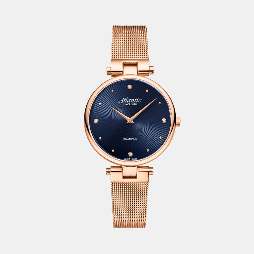 Women Quartz Blue Dial Analog Stainless Steel Watch 29044.44.57MB