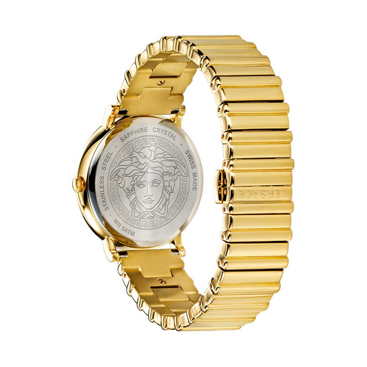 Versace VE8101519 V-Circle Round Analog Black Dial Ladies Watch