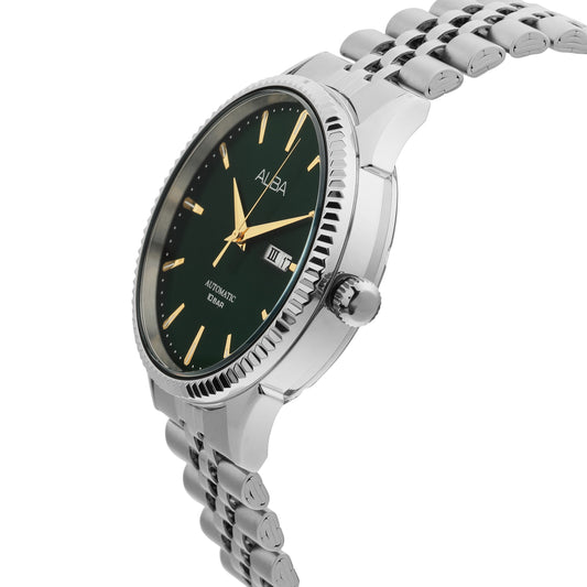 Alba AL4235X1 Emerald Green Silver Strap Mechanical