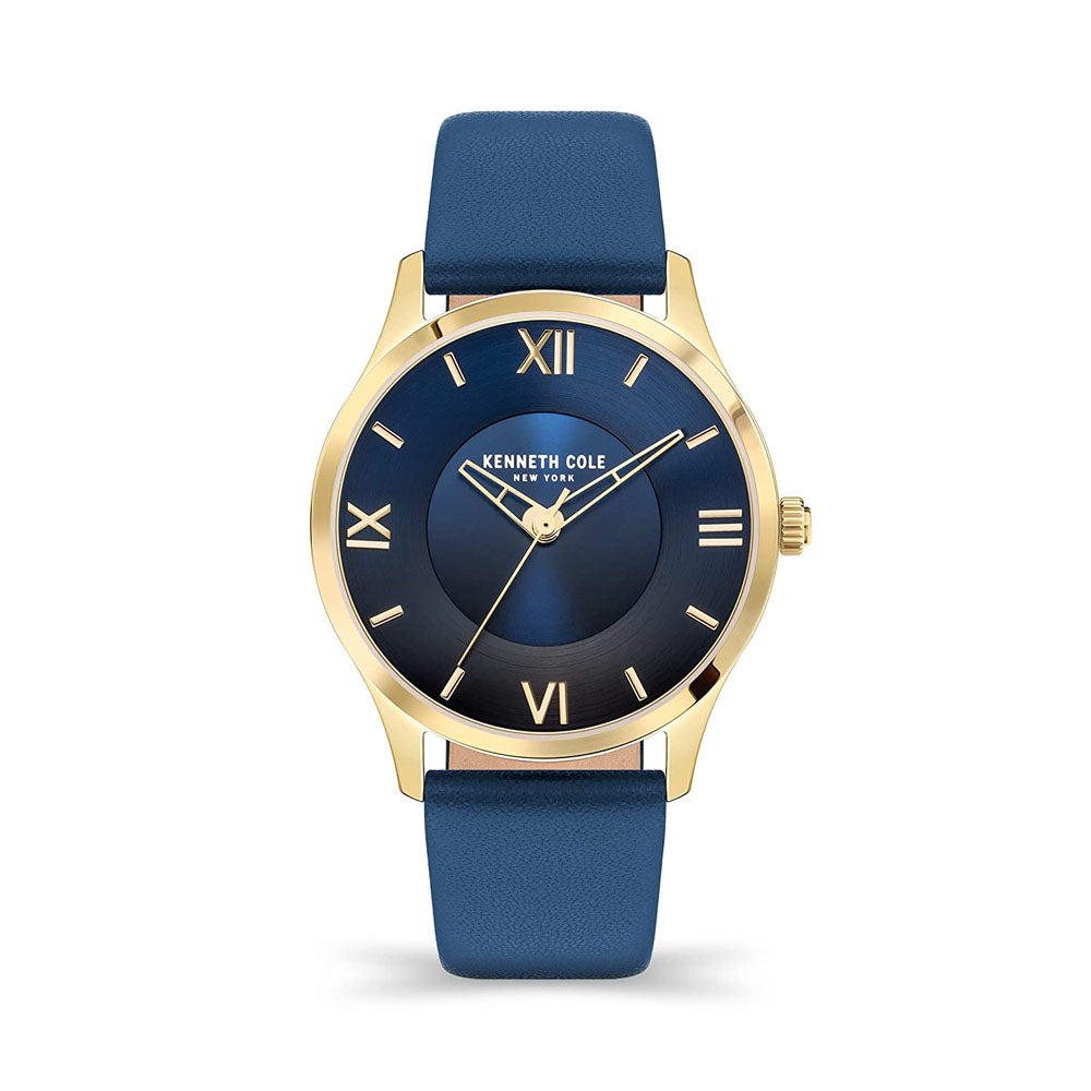 Kenneth Cole Quartz Analog Blue Dial Leather Strap Watch for Women
