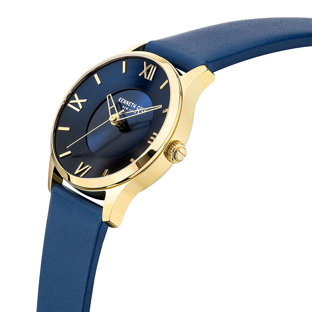 Kenneth Cole Quartz Analog Blue Dial Leather Strap Watch for Women