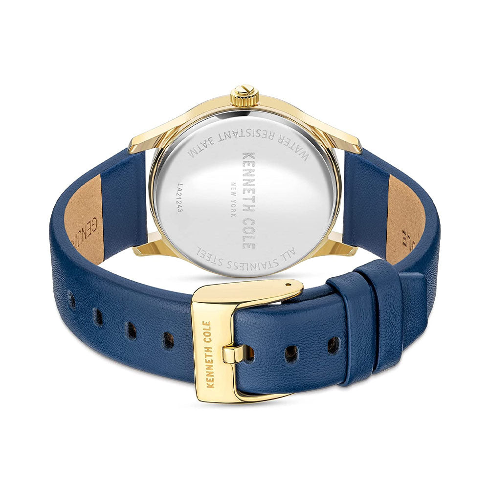 Kenneth Cole Quartz Analog Blue Dial Leather Strap Watch for Women