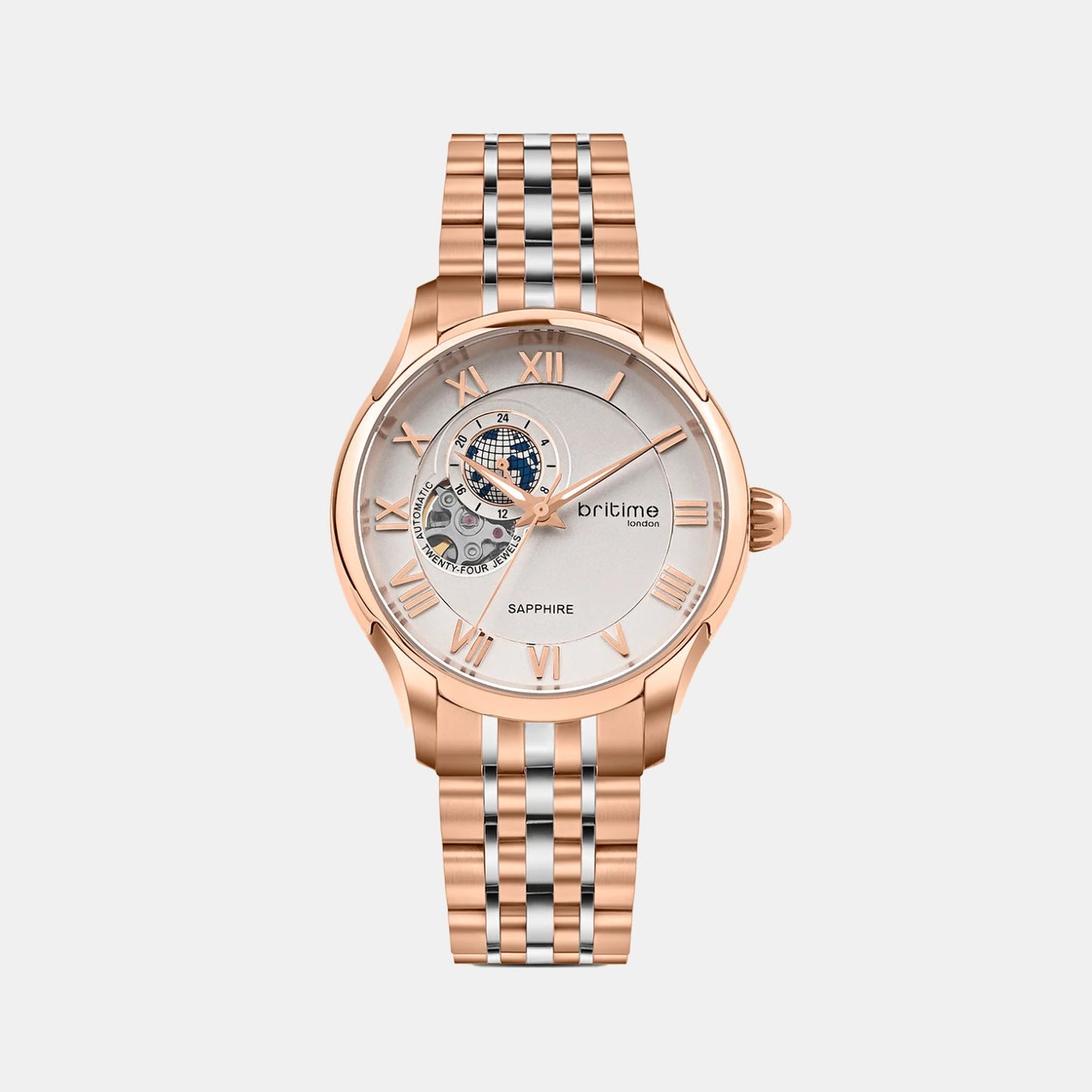 Men Automatic Silver Dial Analog Stainless Steel Watch 318-M30205