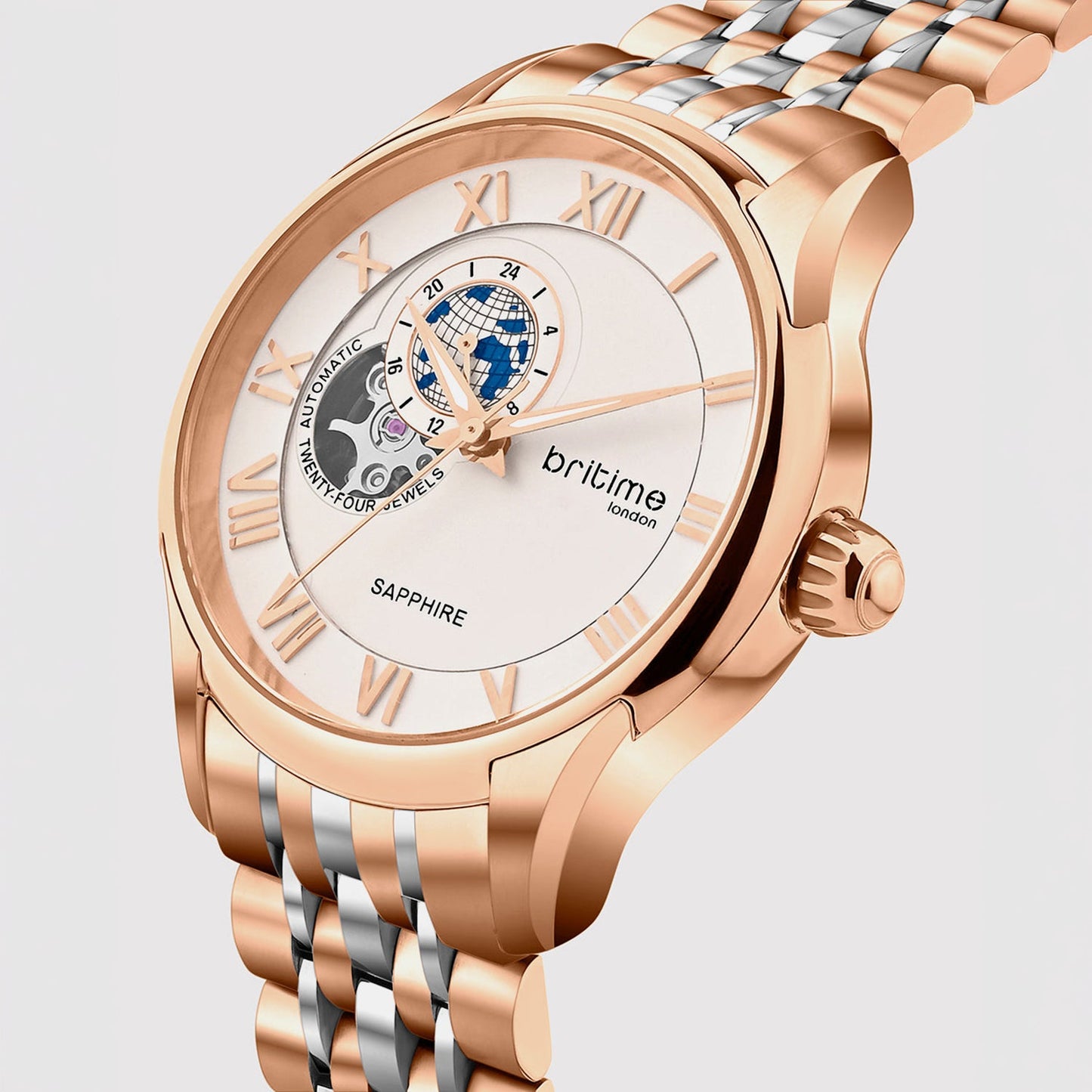Men Automatic Silver Dial Analog Stainless Steel Watch 318-M30205