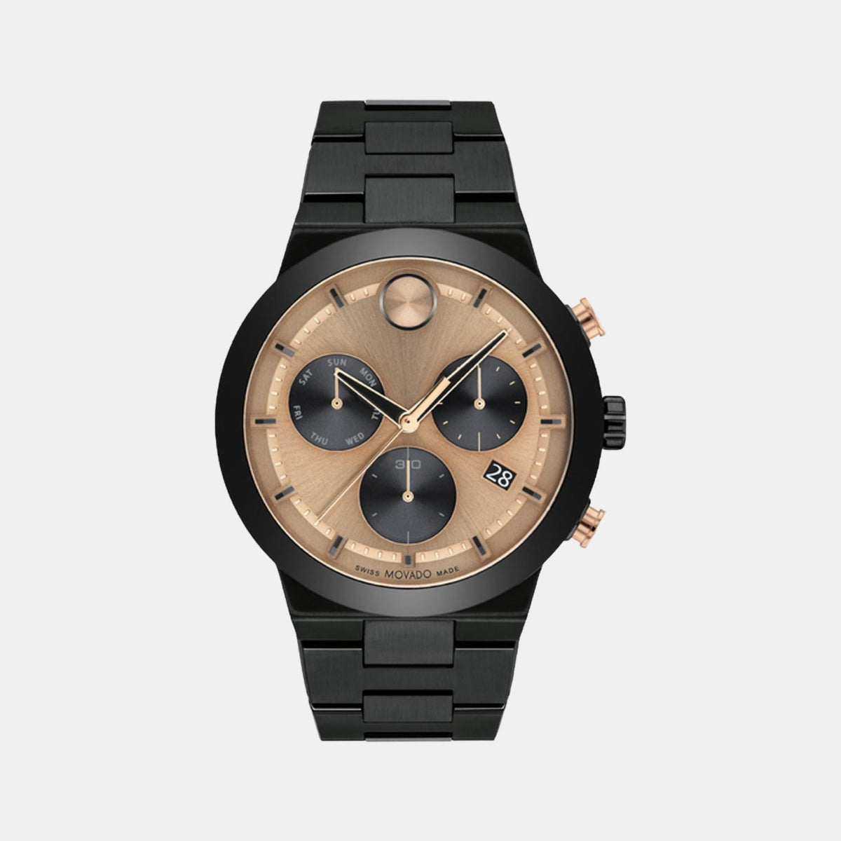 Bold Fusion Men Quartz Bronze Dial Chronograph Stainless Steel Watch 3600897